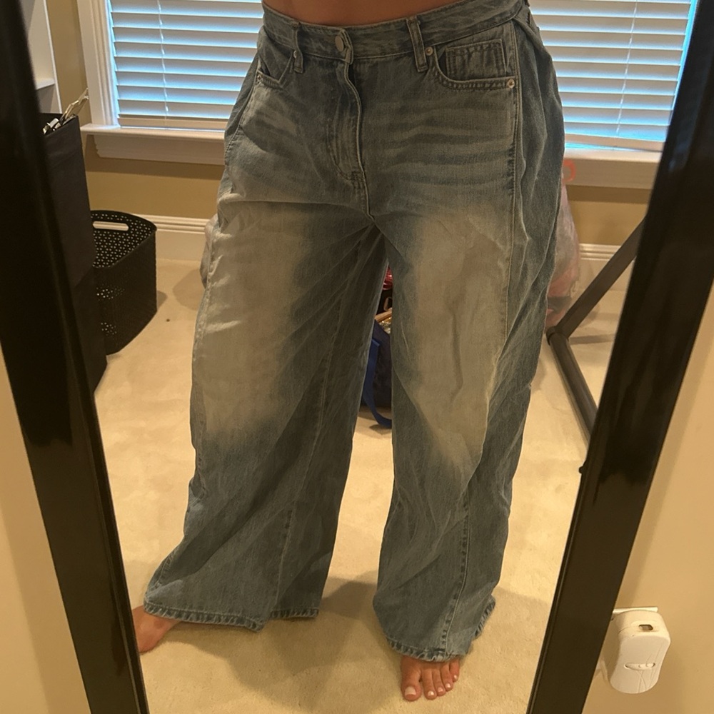 The Frankie Shop Wide-Leg Blue Jeans